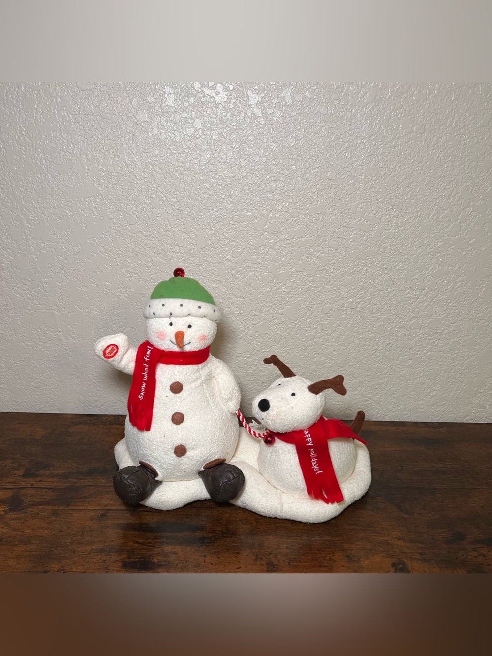 HALLMARK 2004 Jingle Pals Animated Plush Snowman & Barking Dog WORKING READ DESC